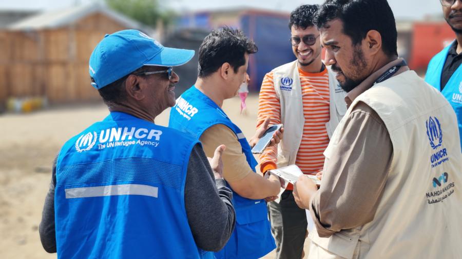 Yemen. Displaced People received Cash Assistance in Shaab IDP site in Aden governerate